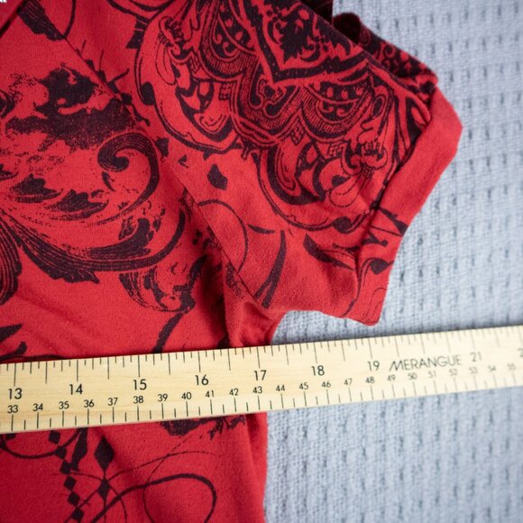 Paradisio Graphic Cutout Shoulder Blouse Womens XL - Picture 6 of 8